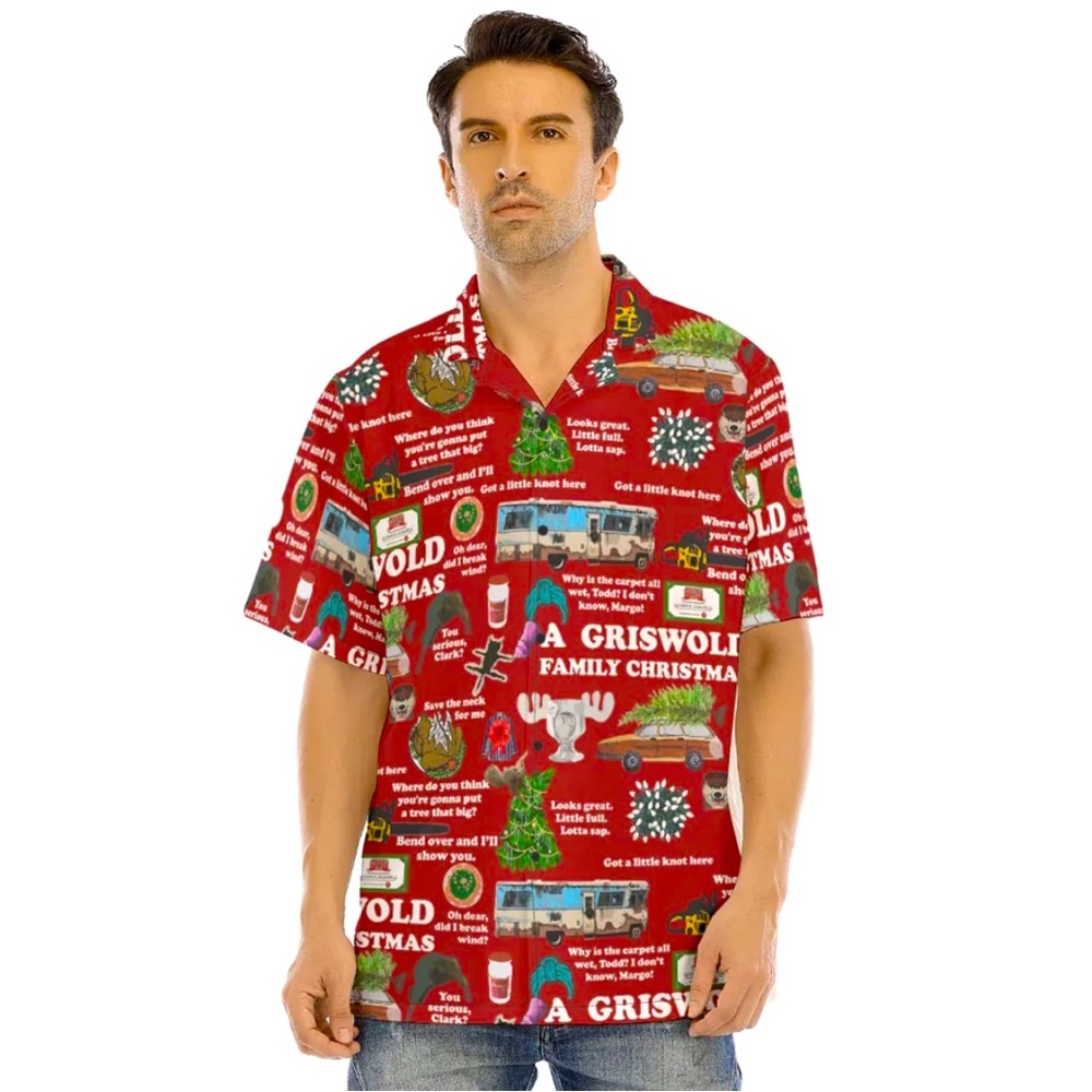 Griswold Family Christmas Button Up Hawaiian Shirt Men’s Size L